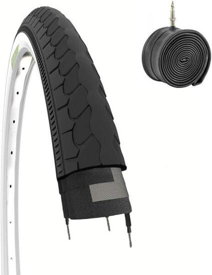 Copertone 26x1 3/8 (37-590) +camera pneumatico nero 26 x 1 3/8 bici olanda EV