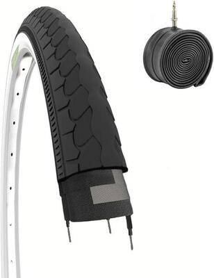 Copertone 26x1 3/8 (37-590) +camera. pneumatico nero 26 x 1 3/8 bici olanda EV
