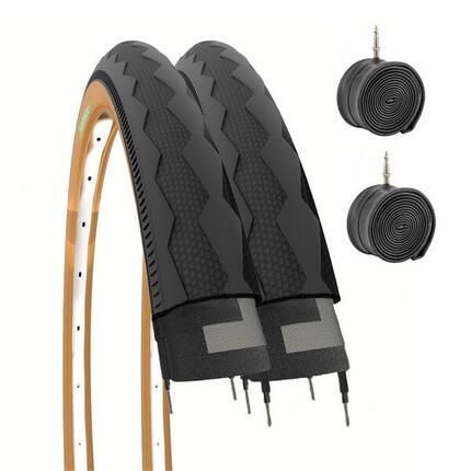 2 banden 700x28C 28x1 5/8x1 1/8+binnenbanden, banden wegfiets 700 x 28C EV