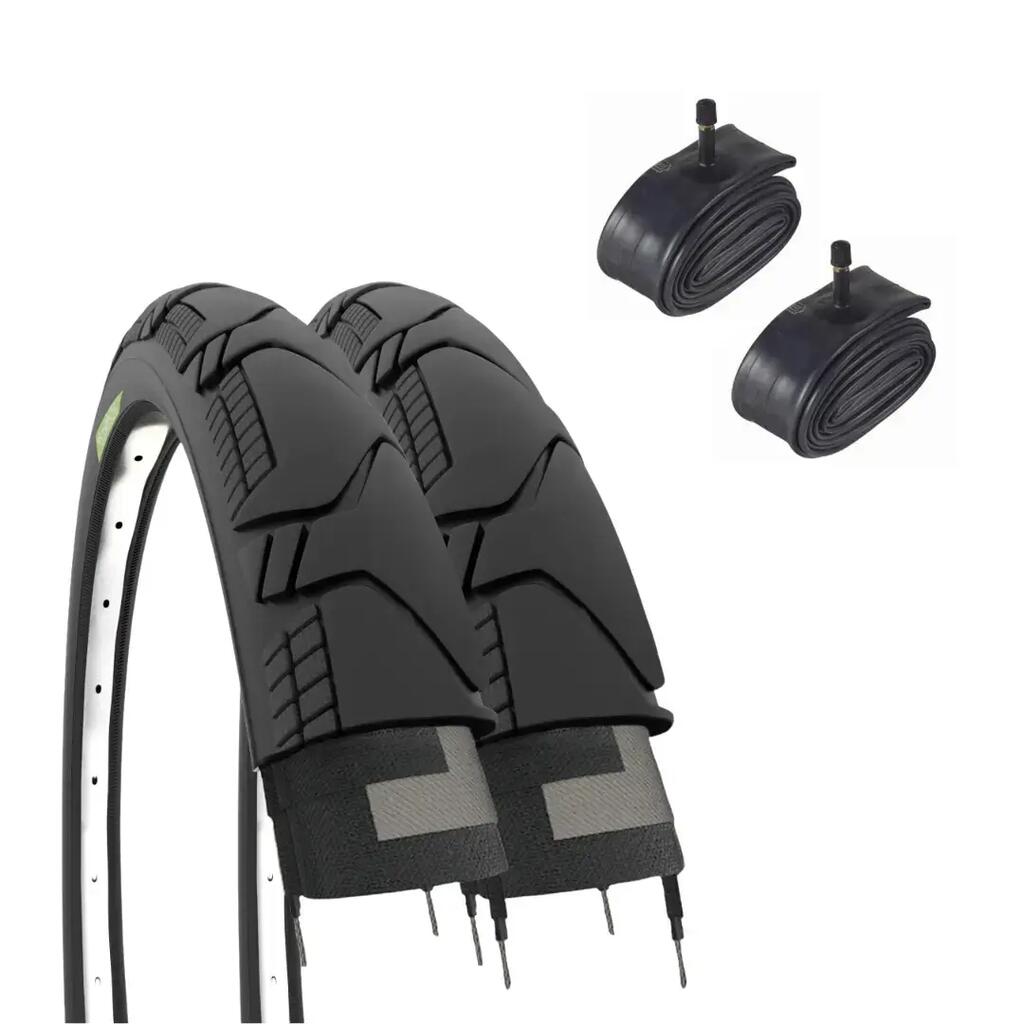 2 tyres 700x45C (29 x 1.75)+tubes, bike tyres semi-slick 700 x 45C gravel EV