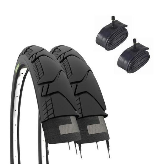 2 pneus 700x45C (29 x 1.75)+chambres, pneus semi-slick 700 x 45C gravel EV