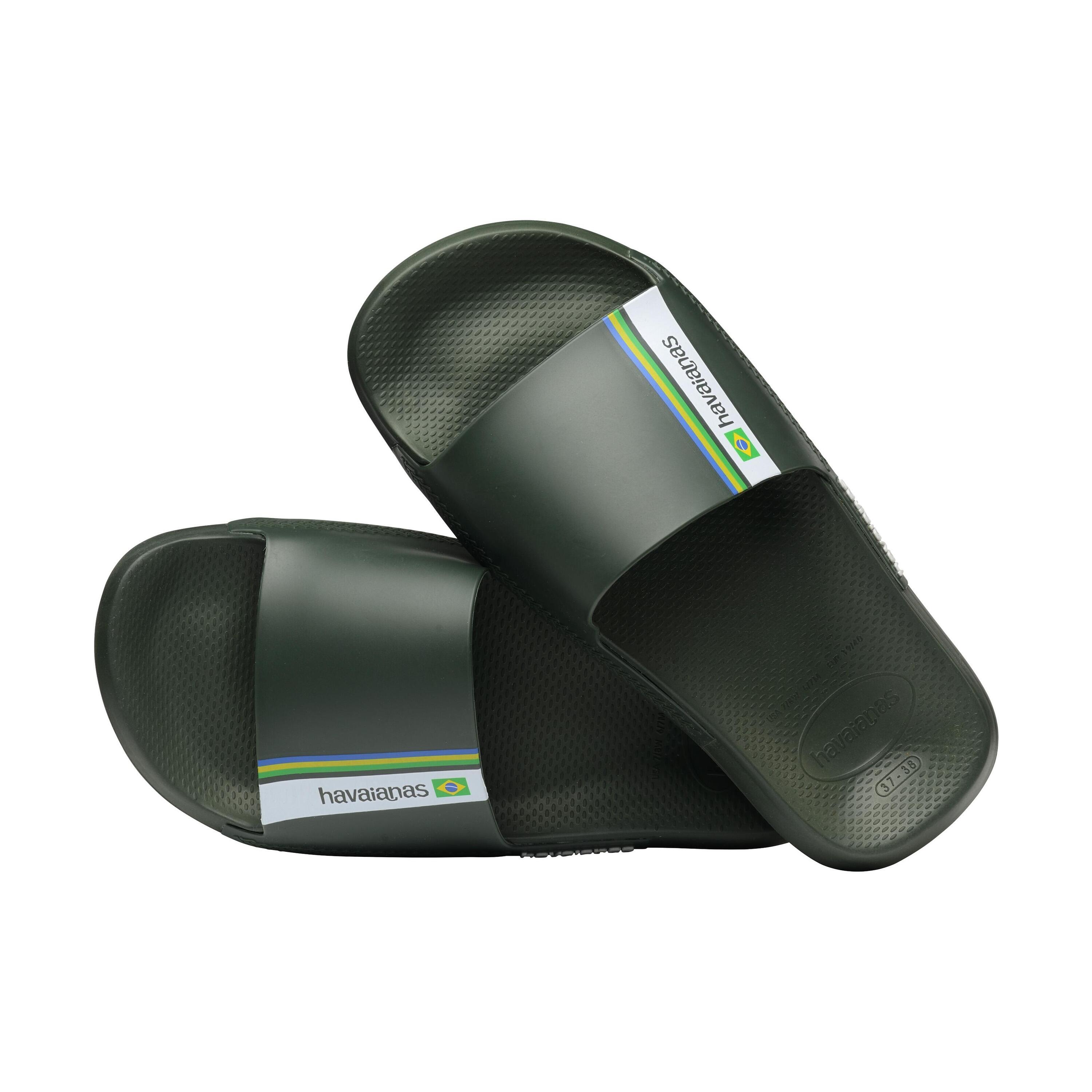 Chinelos Havaianas Modelo Slide Brasil Cor Verde 4/5