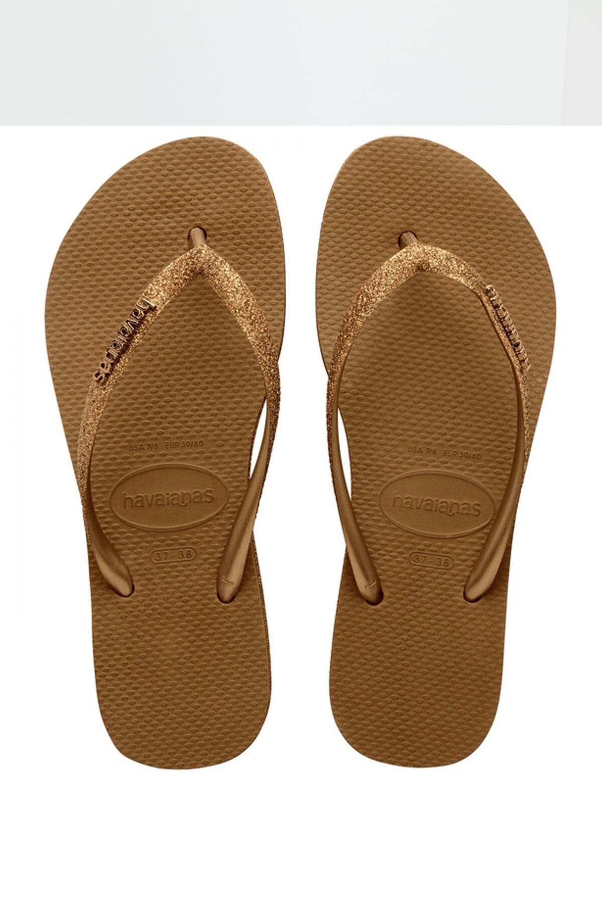 Tongs Marron/Doré Femme Havaianas Slim Platform Sparkle 5/5