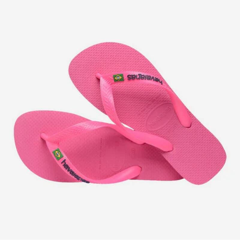 Chanclas Mujer Havaianas Brasil Logo Neon Rosa