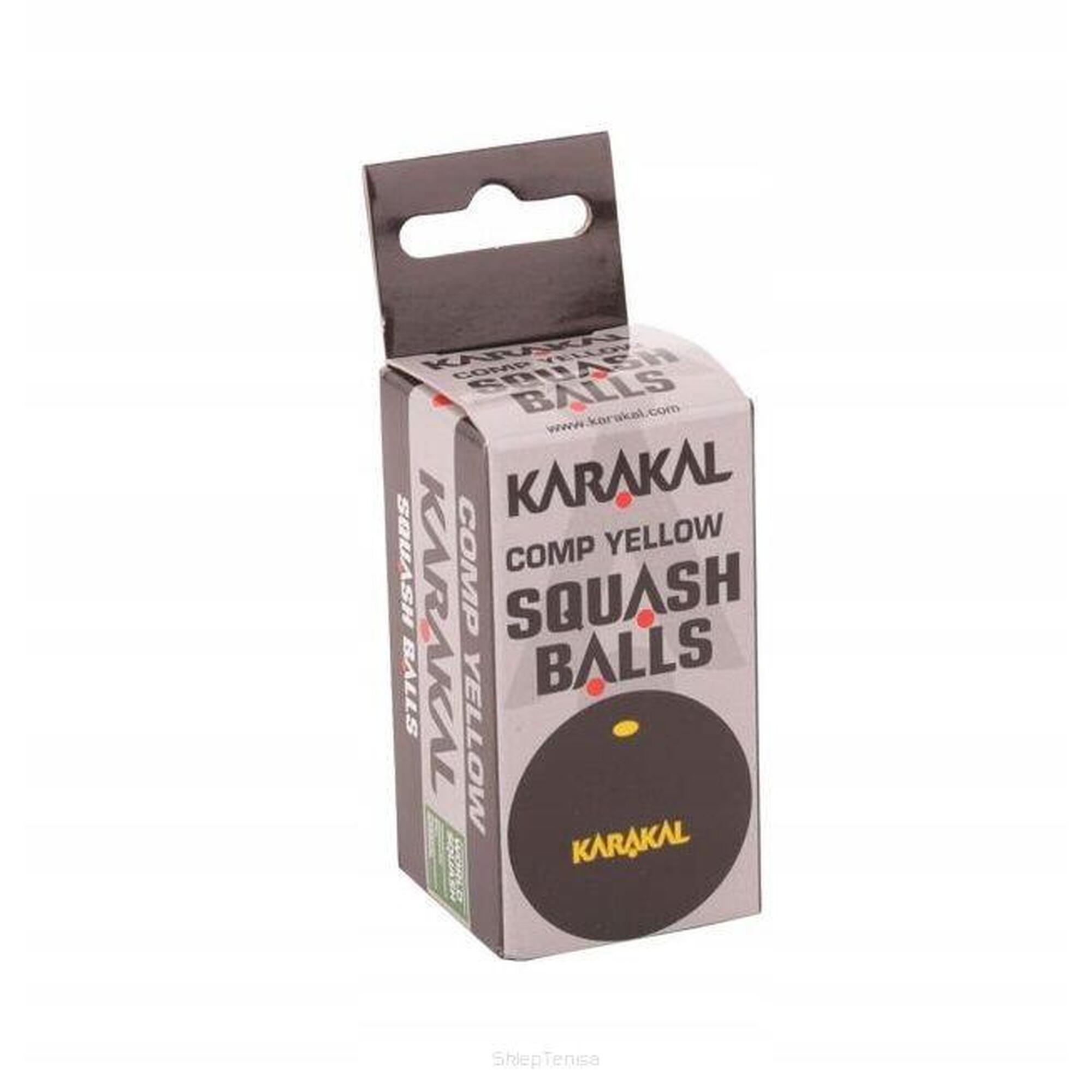 Piłki do squasha Karakal Comp żółta kropka x2