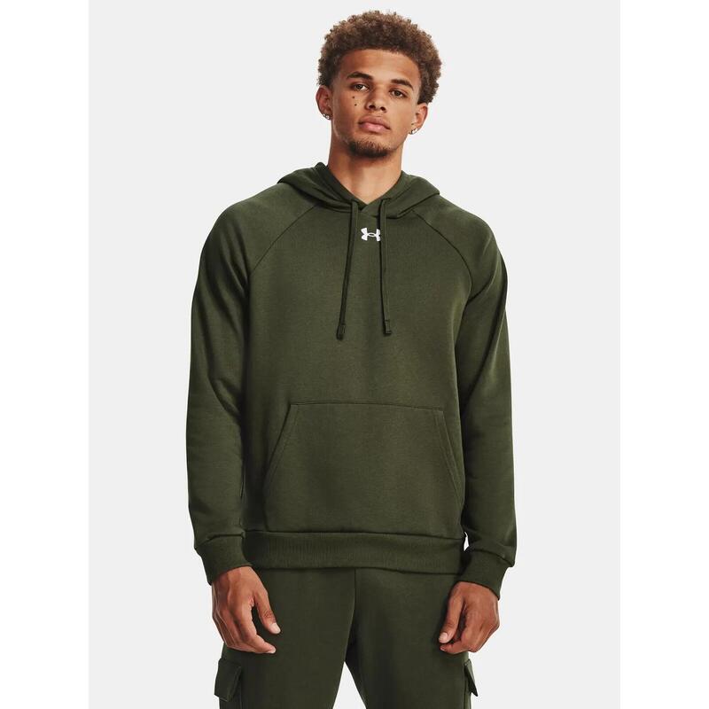 Sudadera con capucha para hombre Under armour Rival fleece en color verde