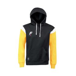 Sweat capuche de rugby Force XV CONQUETE noir-jaune