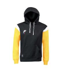 Sweat capuche de rugby Force XV CONQUETE enfant noir-jaune
