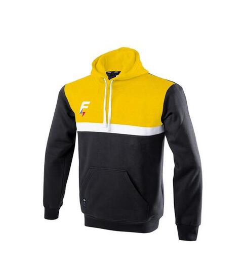 Sweat capuche de rugby Force XV MEDIANE noir-jaune