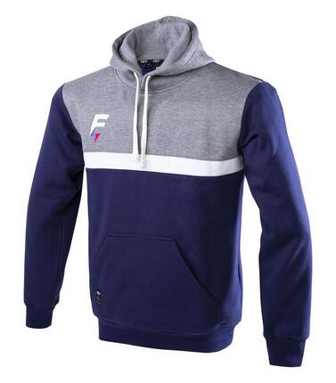 Sweat capuche de rugby Force XV MEDIANE marine-ciel