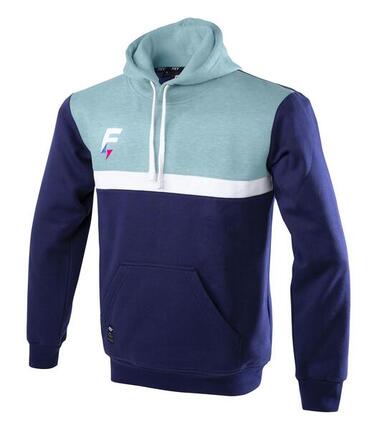 Sweat capuche de rugby Force XV MEDIANE marine-ciel