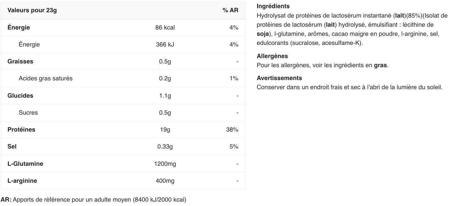 Whey hydrolysée - 100% Hydro Isolate - Chocolat 2/5