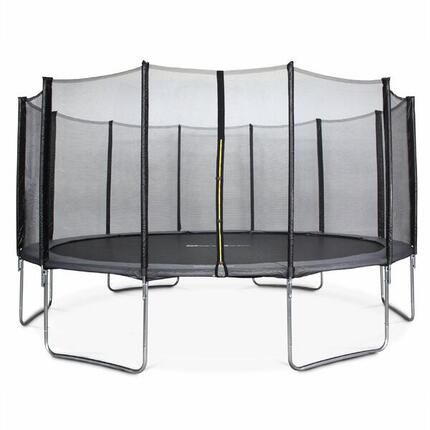Trampoline 490cm gris avec filet de protection - 4m | sweeek