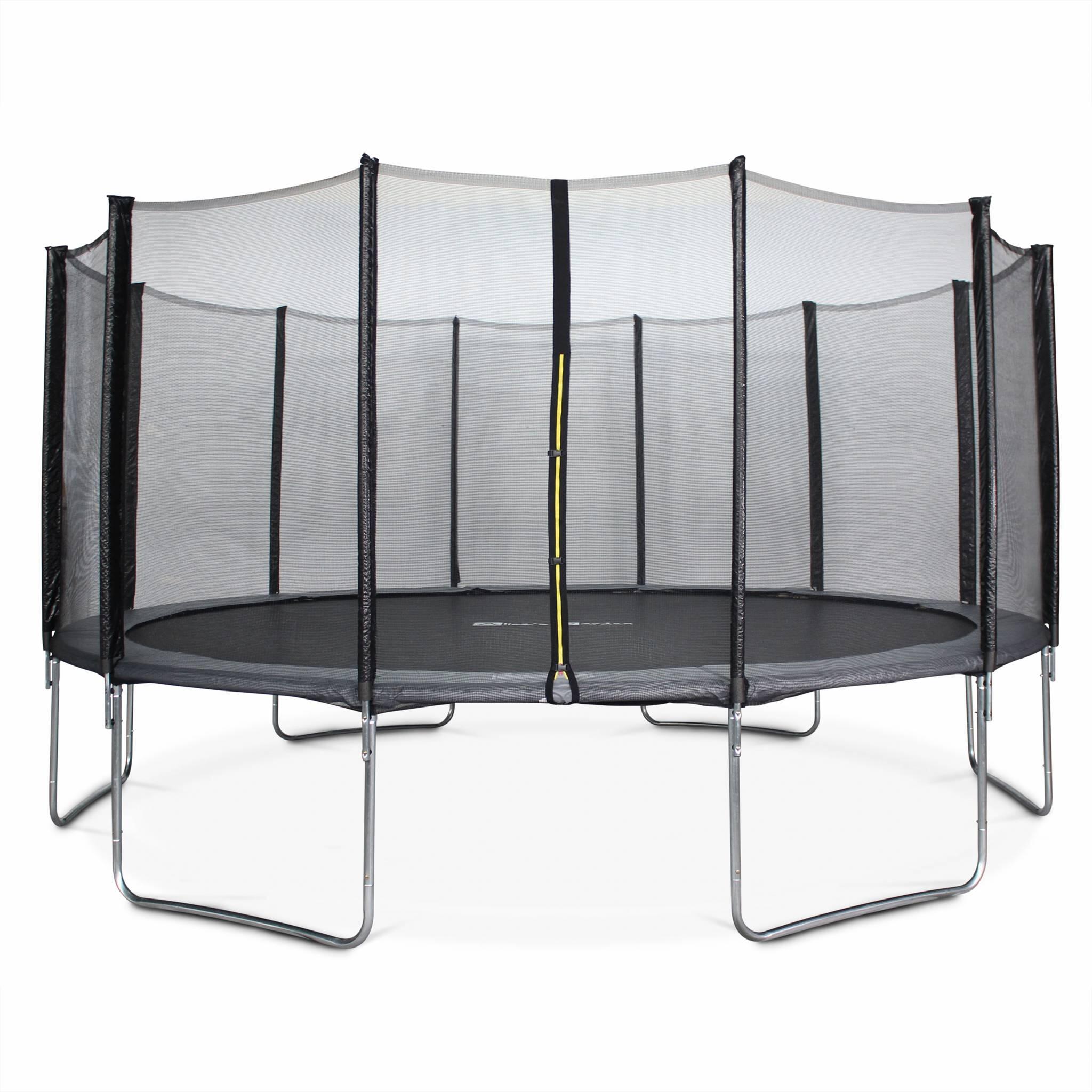Sweeek - Trampoline 490cm Gris Avec Filet De Protection - 4m | Sweeek - Trampoline - Gris - 4,9 M - Decathlon