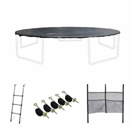 Kit accessoires pour trampoline 460cm Neptune - Échelle, bâche, filet