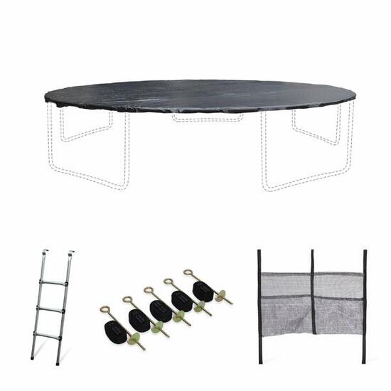 Kit accessoires pour trampoline 460cm Neptune - Échelle, bâche, filet
