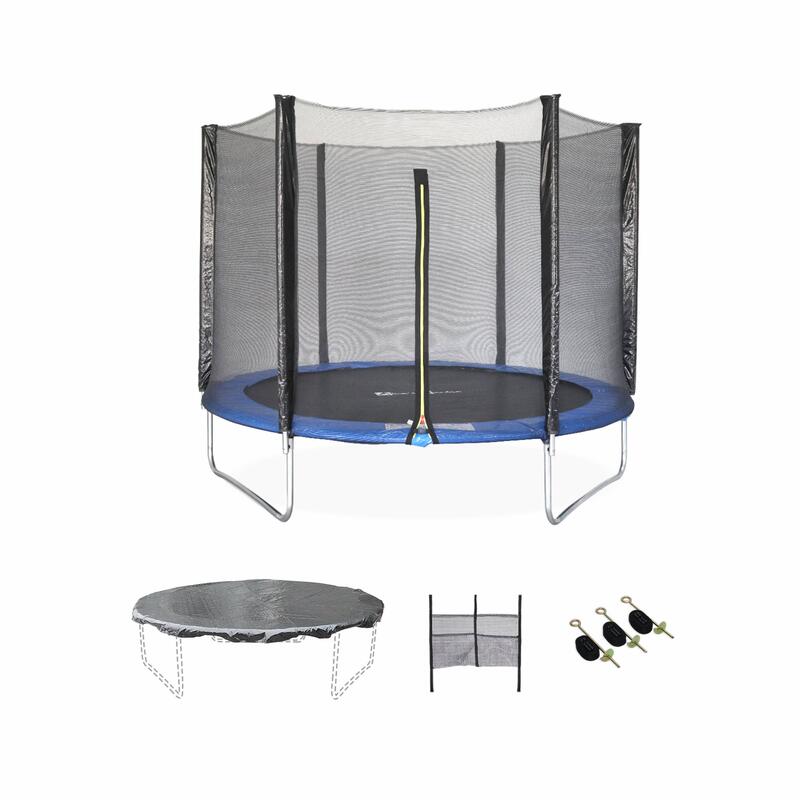 Trampolino con confezione di accessori, 2.5m, Blu