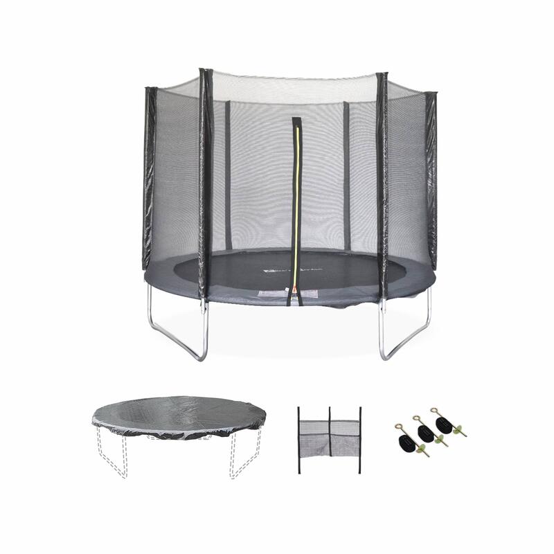 Trampolino con confezione di accessori, 2.5m, Grigio