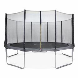 Trampoline 460cm - Neptune gris avec son filet de protection - Trampoline de