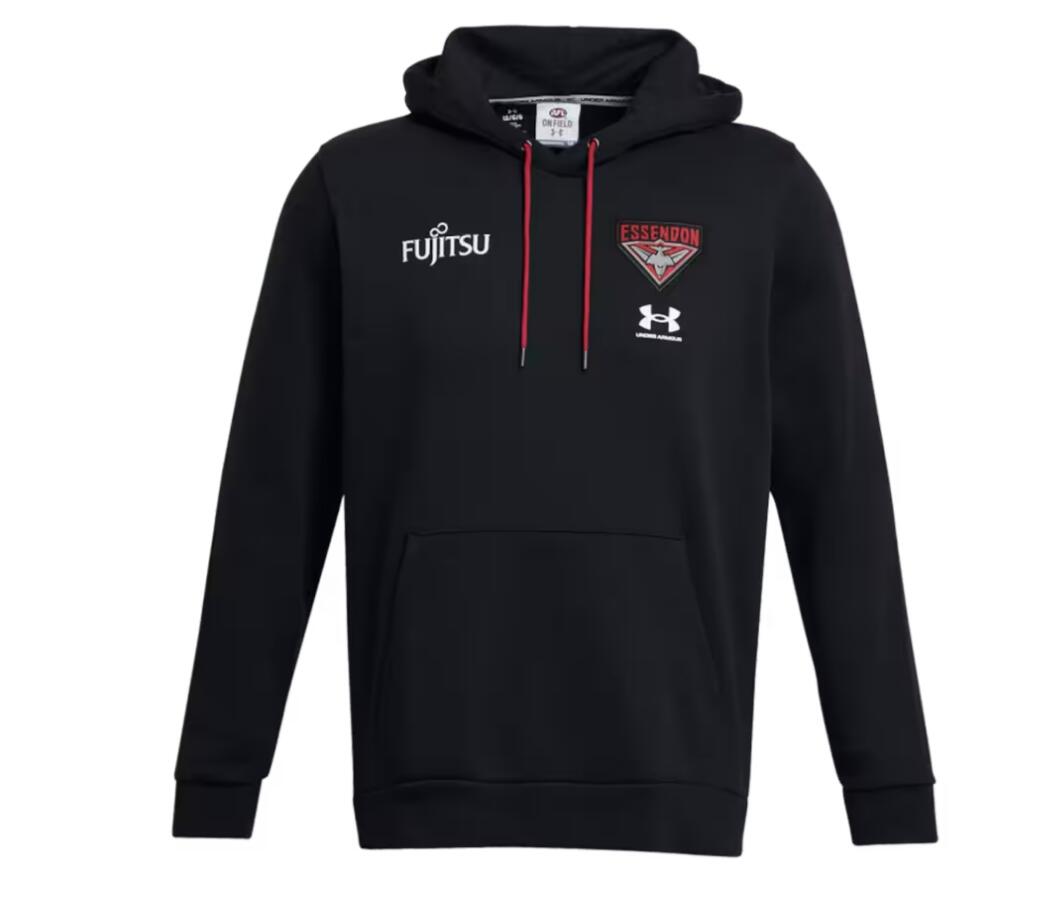Essendon Bombers 2024 AFL UNDER ARMOUR Youth Essentials Hoodie Black