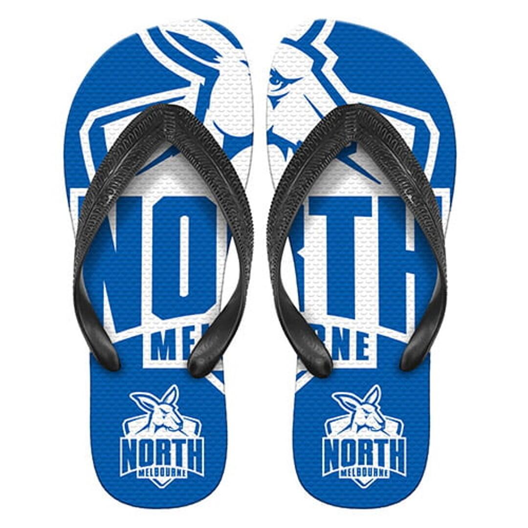 North Melbourne Kangaroos AFL Thongs Plugger Flip Flops