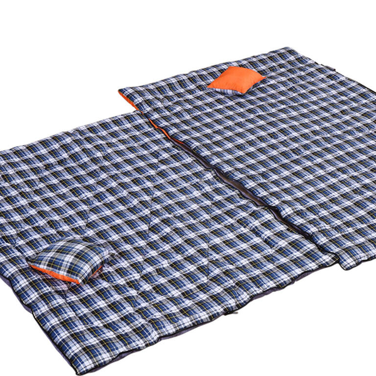 Double sleeping bag with pillow