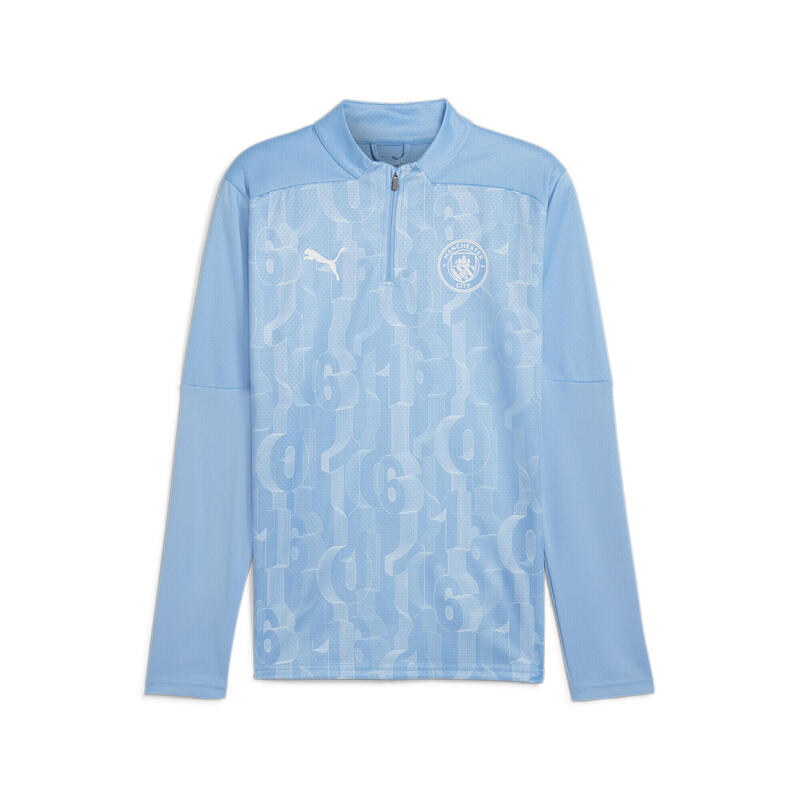 Manchester City top met kwartrits voor heren PUMA Team Light Blue White