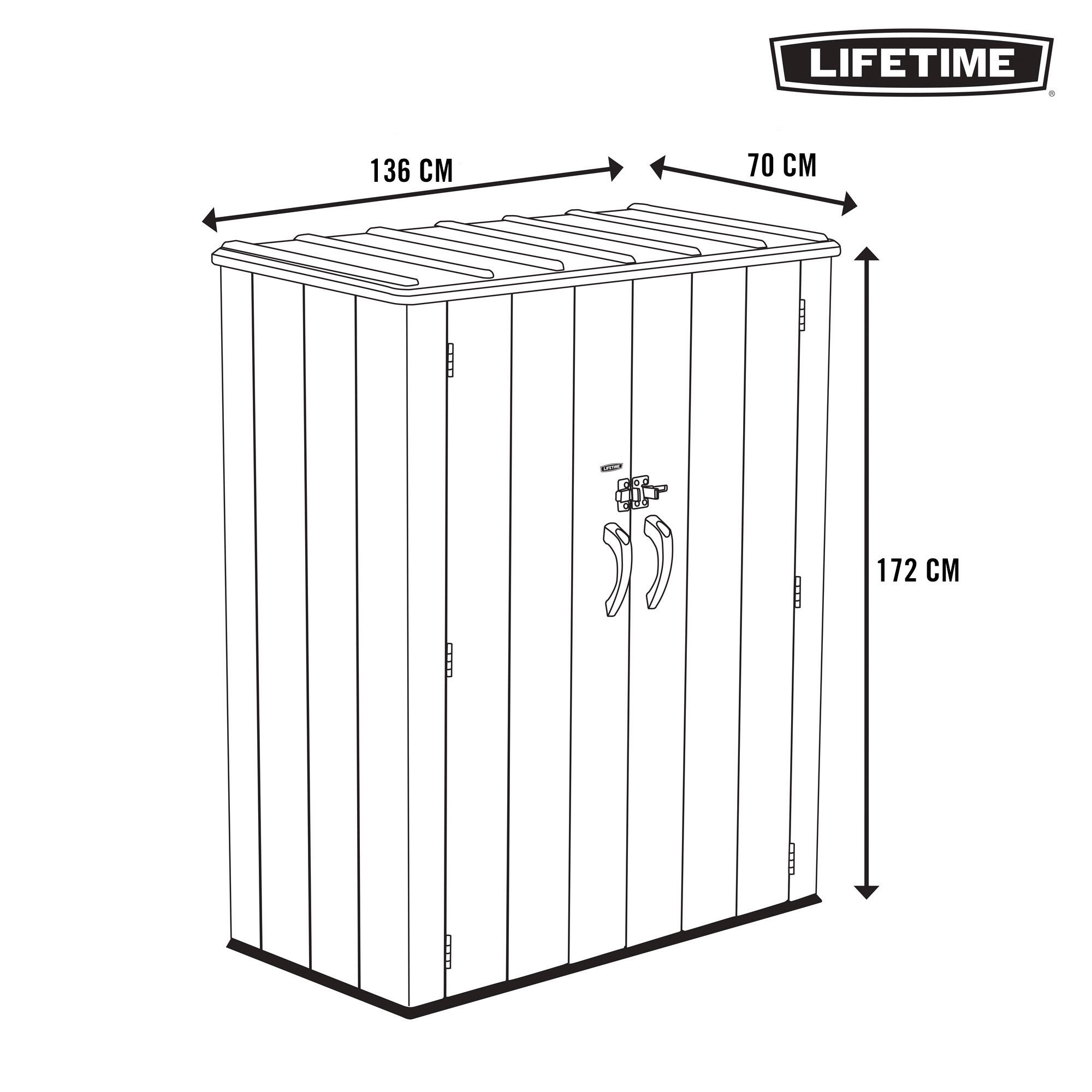 Armario exterior ultrarresistente Lifetime 136x70x172 cm uv100 7/7