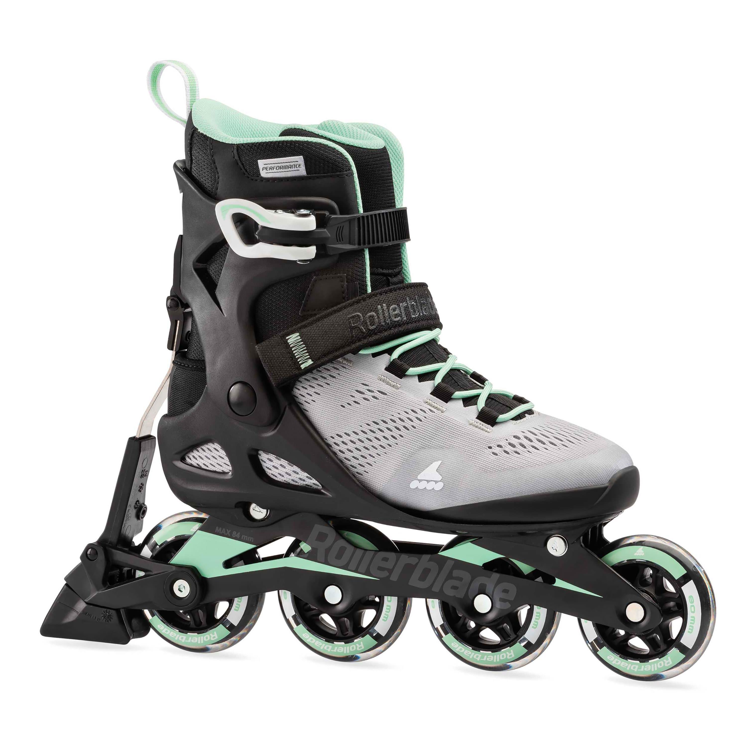 Rollerblade - Rollerblade Macroblade 80 Abt W, Gris Glacier/menthe, 38 - Rollers En Ligne - Bleu|gris|noir - 38 - Decathlon