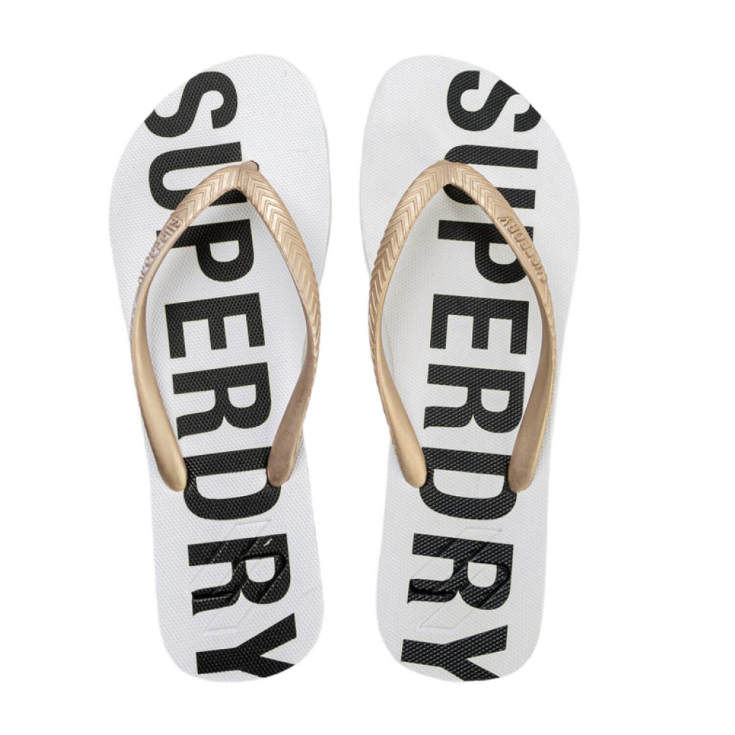 Superdry - Tongs De Plage Superdry Code Essential Pour Femmes - Tongs Piscine - Blanc - 38,5 - Decathlon