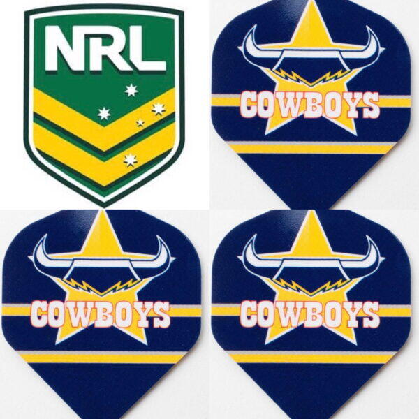 NRL Dart Board Dart Flights - Cowboys