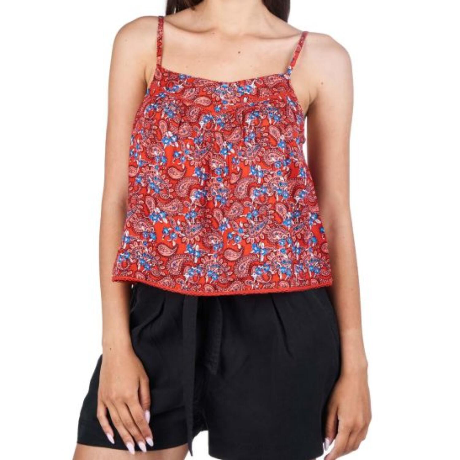 Superdry - Superdry Vintage Sports Blouse Top Avec Ornements Pour Femmes - Maillot Manches Courtes - Rouge - 40 M - Decathlon
