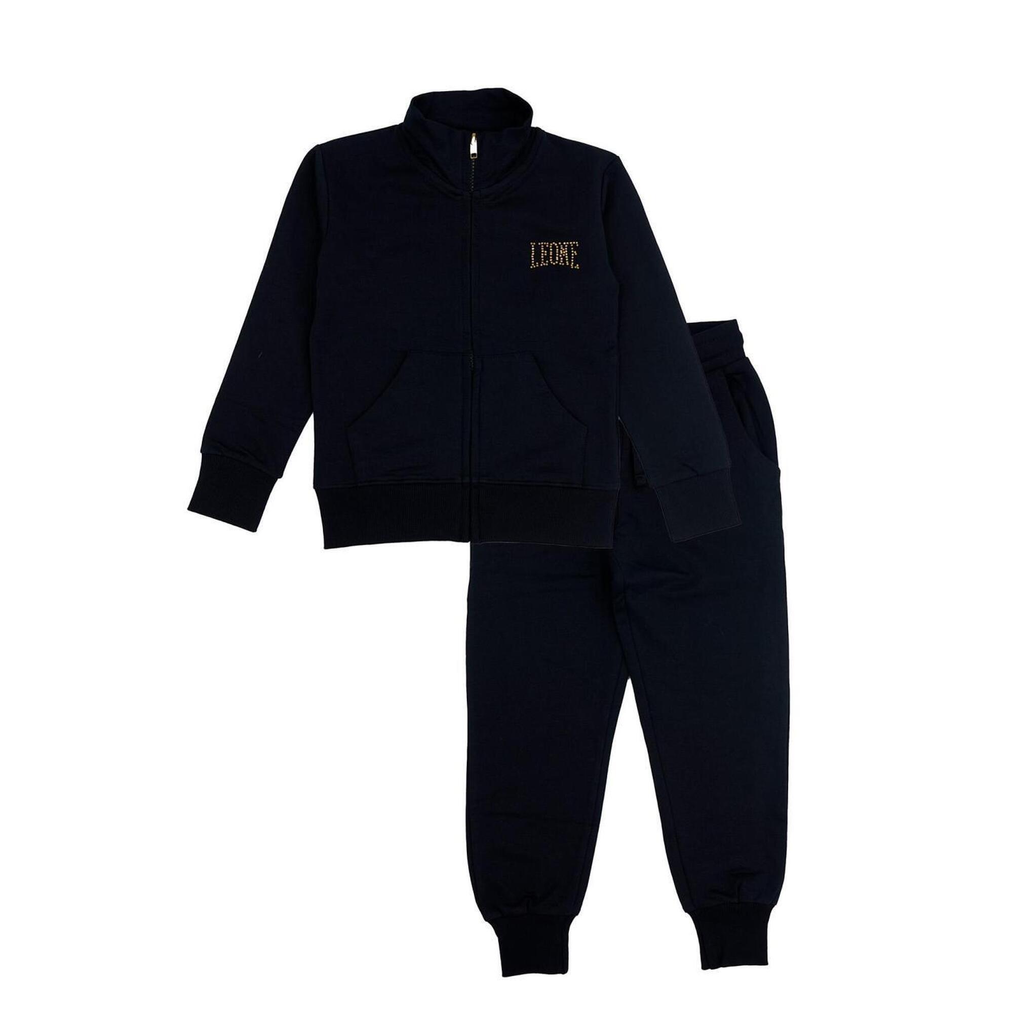 Leone 1947 Apparel - Survêtement Fille Leone Entièrement Zippé Chic Girl - Survêtement - Noir - Decathlon