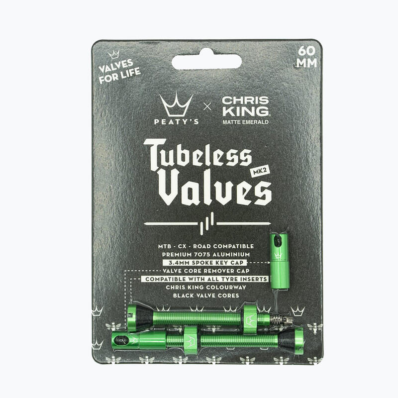 Valves tubeless Presta Peaty's X Chris King Mk2 PTV2-60-EMR-12