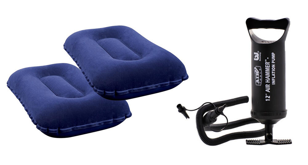 Bestway Luchtbed opblaasbaar met kussen en pomp 203x152x22 cm 67374 4/7
