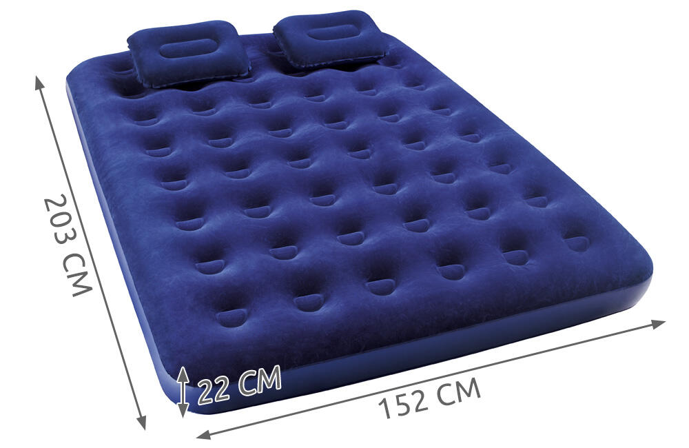 Bestway Luchtbed opblaasbaar met kussen en pomp 203x152x22 cm 67374 5/7