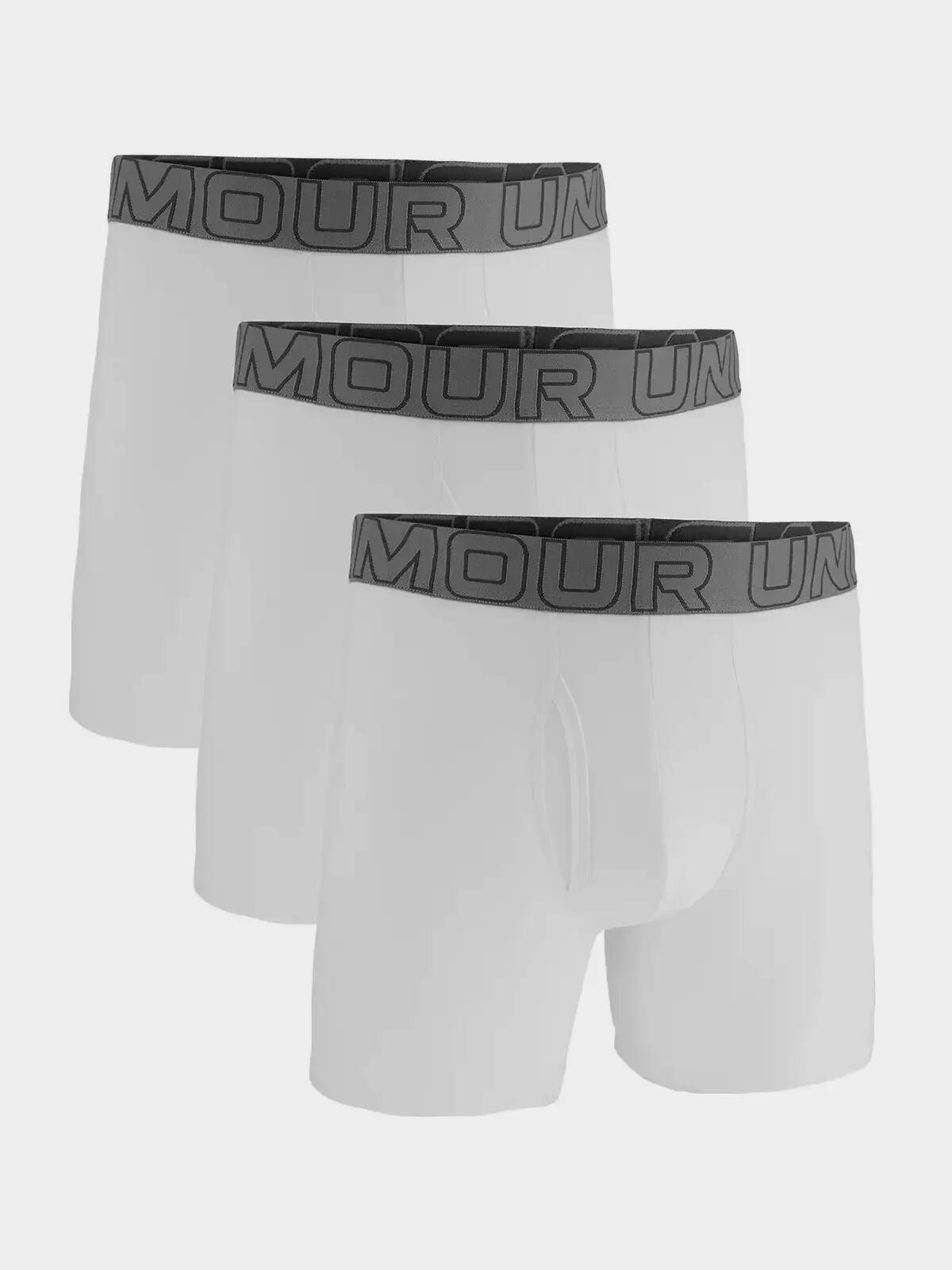 Lot de 3 boxers homme Under Armourperf Cotton 6in Blanc Blanc 2/4