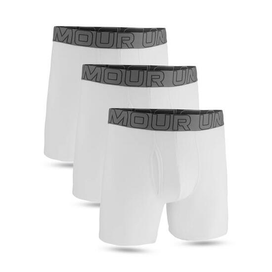 Boxer da uomo Confezione da 3 Under Armour M Perf Cotton 6in Grigio Grigio