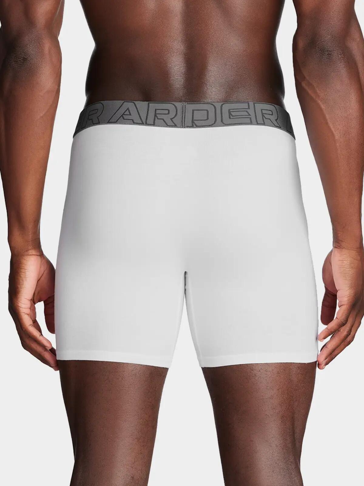Lot de 3 boxers homme Under Armourperf Cotton 6in Blanc Blanc 4/4