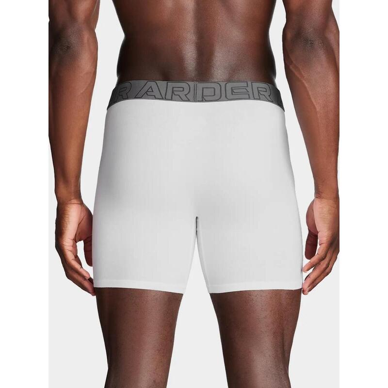 Boxeri pentru bărbați, pachet de 3, Under Armourperf Cotton, 6 inci, alb, alb