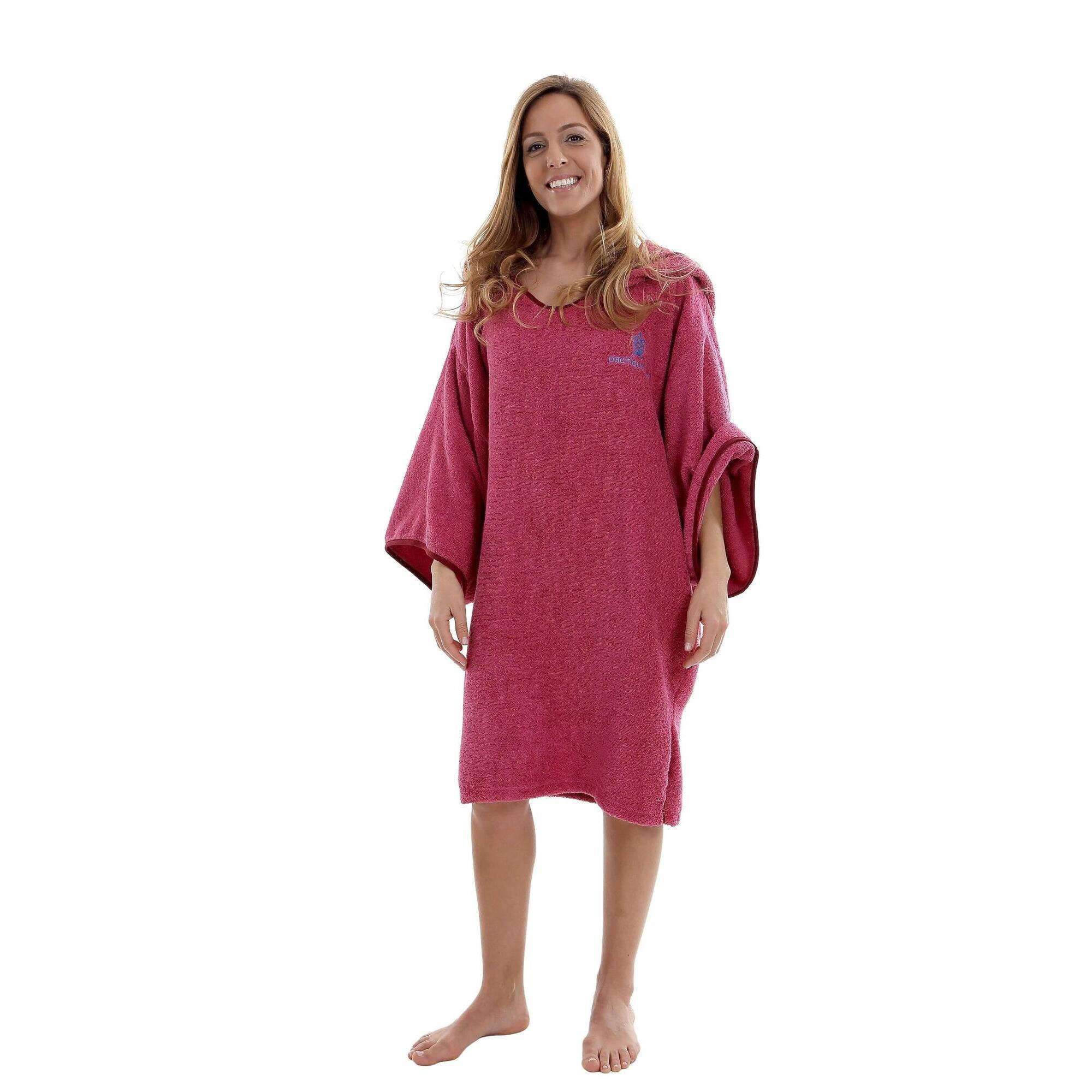 Poncho Surf | Bambina | Rosa | 100% Cotone | Con maniche