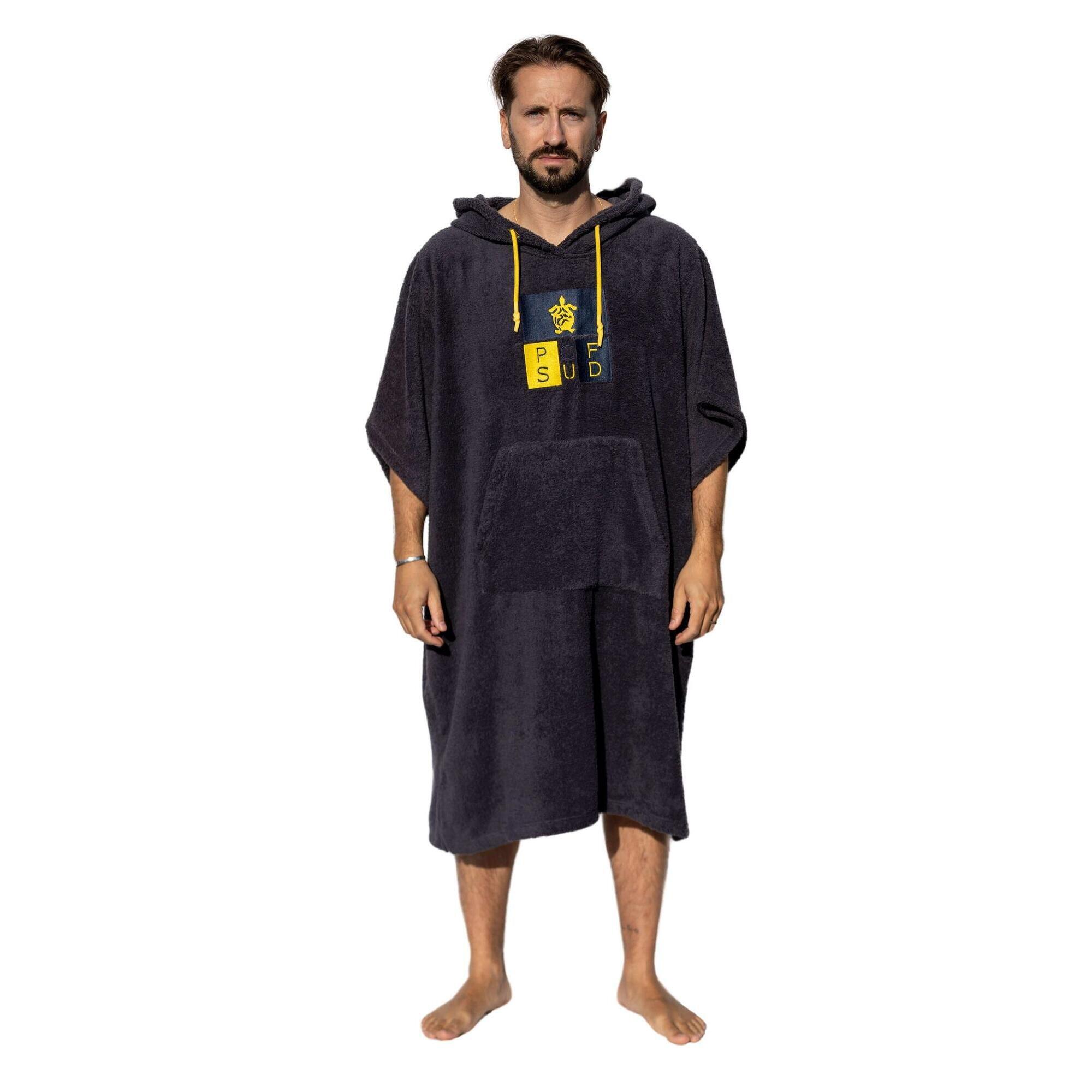 Surf Poncho | Grigio | Taglia unica | 100% cotone | Unisex | Con maniche