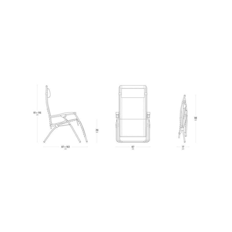 Fotel składany ogrodowy Lafuma Zero Gravity Rsxa Clip Batyline Iso