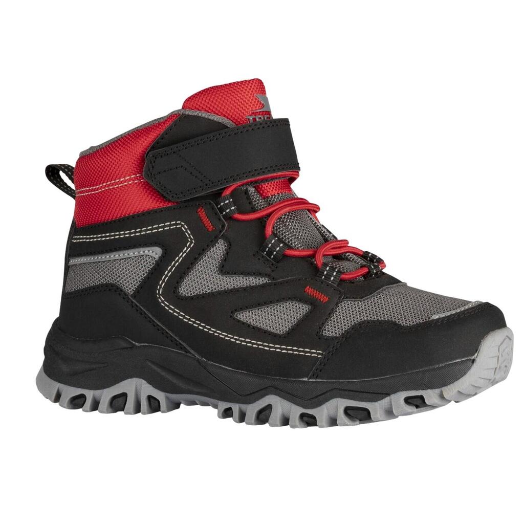 Childrens/Kids Adair Walking Boots (Black/Red)