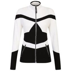 Sweat Motif/style Zippé ROCKER Femme (Noir / Blanc)