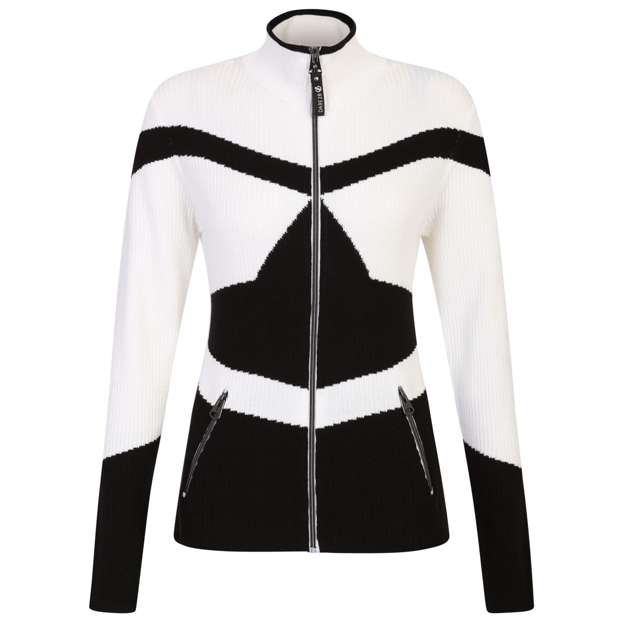 DARE 2B Dames Rocker Zip Sweater Top (Zwart/Wit)