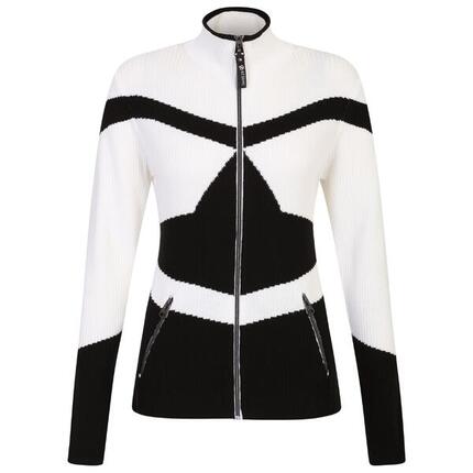 Sweat Motif/style Zippé ROCKER Femme (Noir / Blanc)