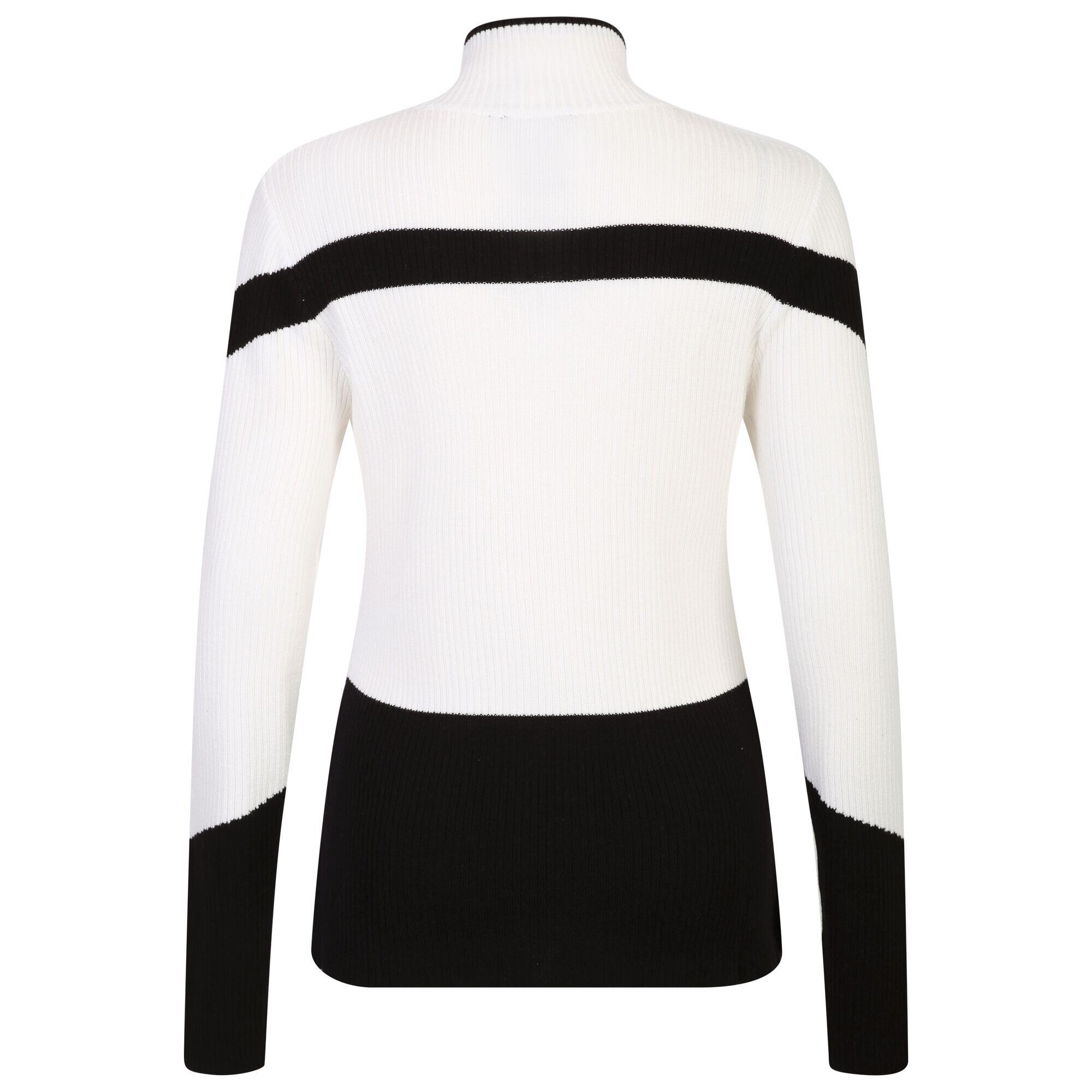 Sweat Motif/style Zippé ROCKER Femme (Noir / Blanc) 2/5