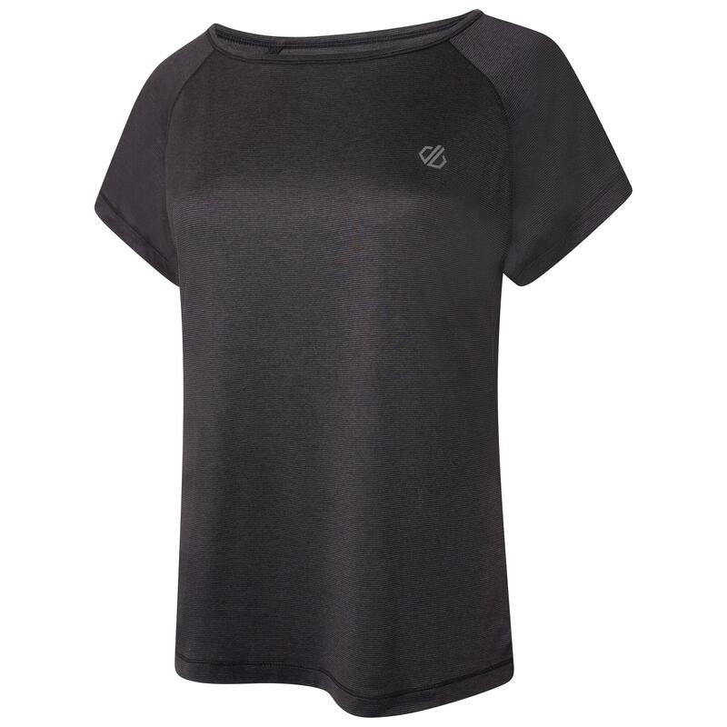 Dames Deftly Marl Workout Tshirt (Zwart)