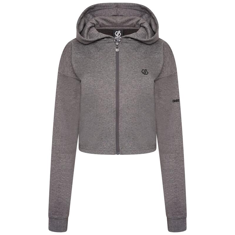 Dames Lounge About Crop Hoodie (Houtskool Grijze Mergel)